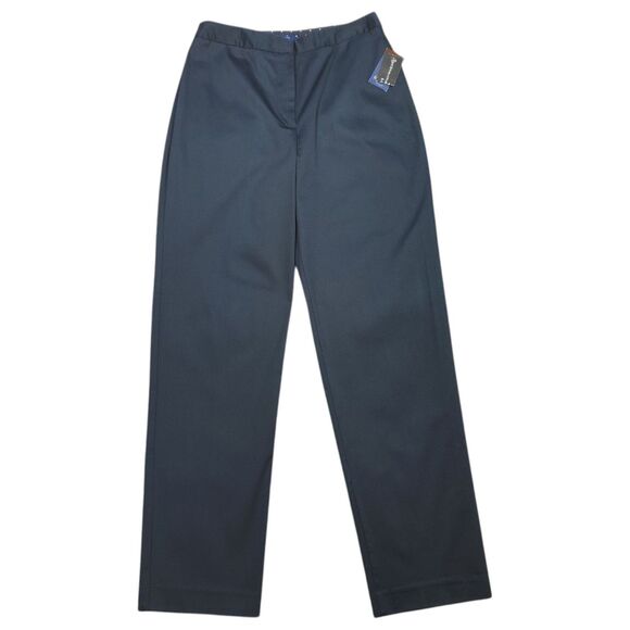 Statements Womens 6 Shades of Pale Navy Blue Full Length Flat Front Dress Pants - Picture 1 of 11